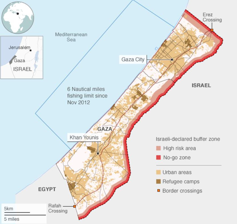 UN OCHA Gaza map - enlarge